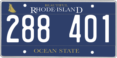 RI license plate 288401