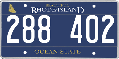 RI license plate 288402