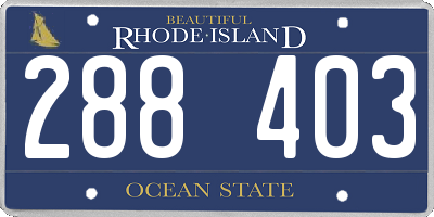 RI license plate 288403