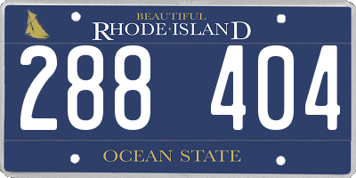 RI license plate 288404