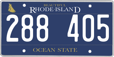 RI license plate 288405