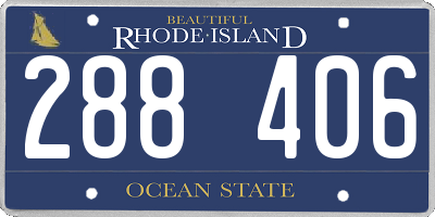RI license plate 288406