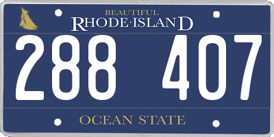 RI license plate 288407