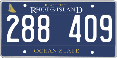 RI license plate 288409