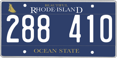 RI license plate 288410