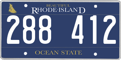 RI license plate 288412