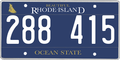RI license plate 288415