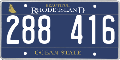 RI license plate 288416