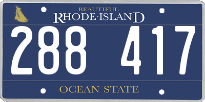 RI license plate 288417