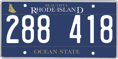 RI license plate 288418