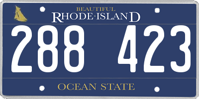 RI license plate 288423