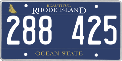 RI license plate 288425