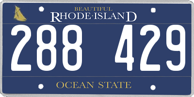 RI license plate 288429