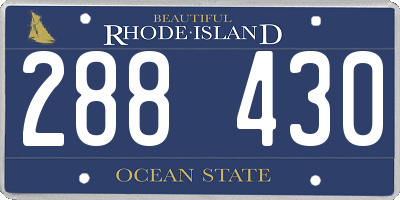 RI license plate 288430