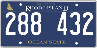 RI license plate 288432