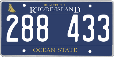 RI license plate 288433