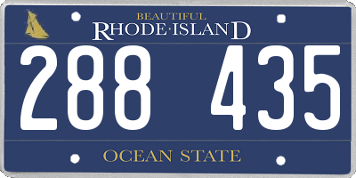 RI license plate 288435