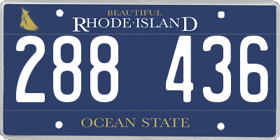 RI license plate 288436
