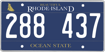 RI license plate 288437
