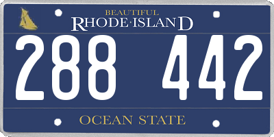 RI license plate 288442