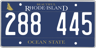 RI license plate 288445