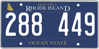 RI license plate 288449
