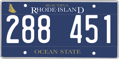 RI license plate 288451