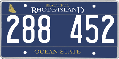 RI license plate 288452