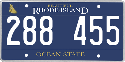 RI license plate 288455