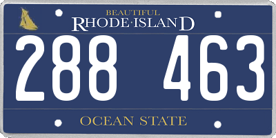 RI license plate 288463