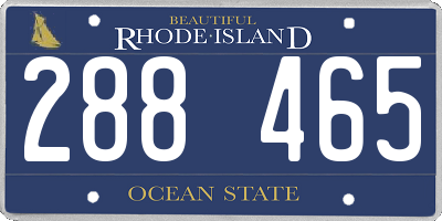RI license plate 288465