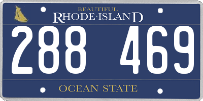 RI license plate 288469