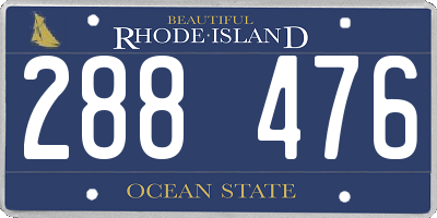 RI license plate 288476