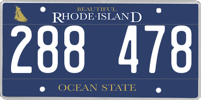 RI license plate 288478