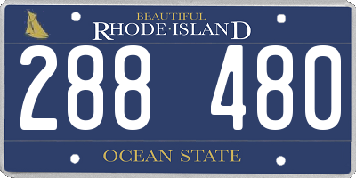 RI license plate 288480
