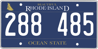 RI license plate 288485