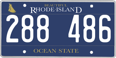 RI license plate 288486