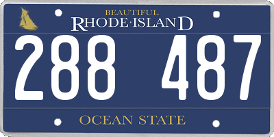 RI license plate 288487
