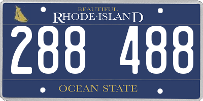 RI license plate 288488
