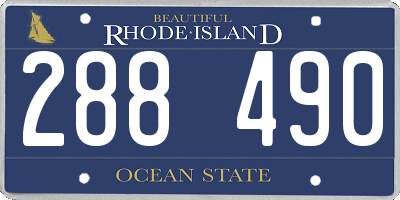 RI license plate 288490