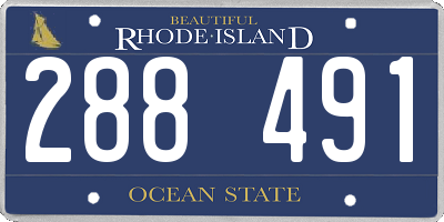 RI license plate 288491