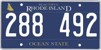 RI license plate 288492