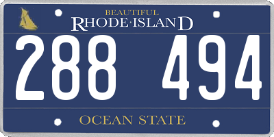 RI license plate 288494