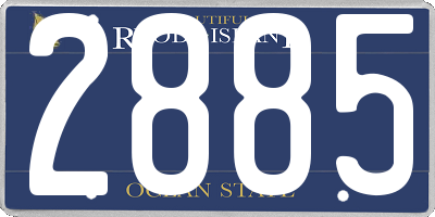 RI license plate 2885