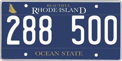 RI license plate 288500