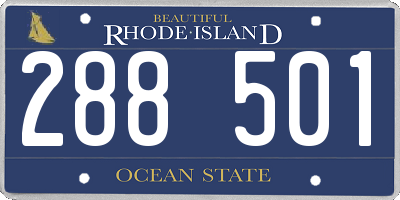RI license plate 288501