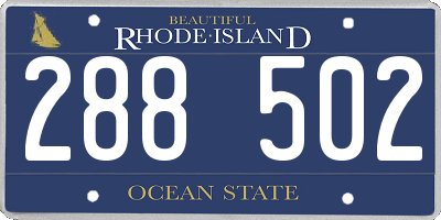 RI license plate 288502