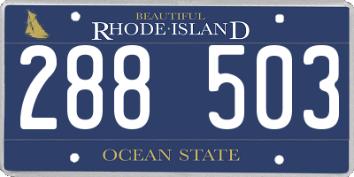 RI license plate 288503