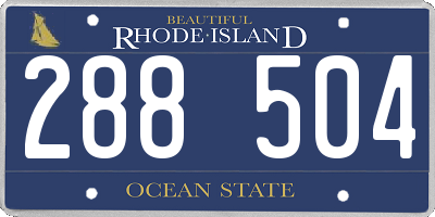 RI license plate 288504