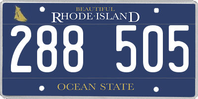 RI license plate 288505